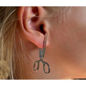 Silver Tone Scissors Earrings Hairdresser Gift Stylist Barber Quilter Seamstress